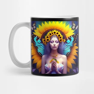 Sunflower Butterfly Angel Mug